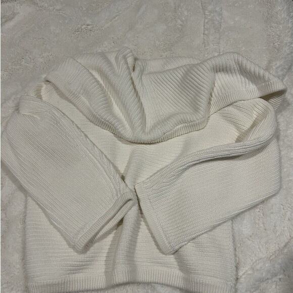 CAbi‎ Women's White 100% Cotton Open Front Knitted Cardigan Sweater Size Medium - Picture 6 of 6